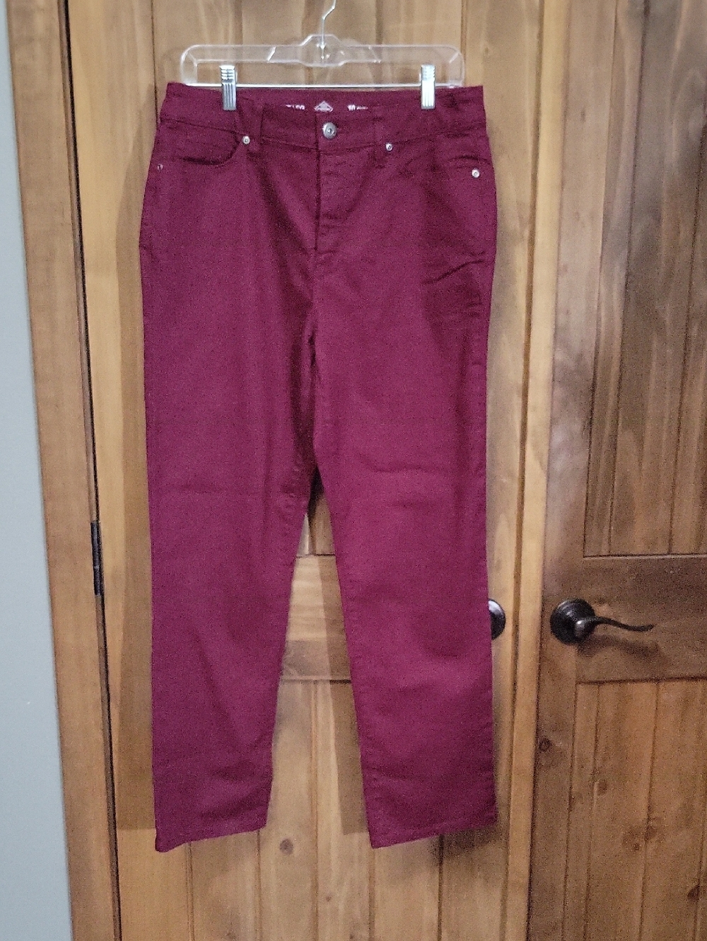 St. John's Bay Burgundy Straight-Leg Jeans